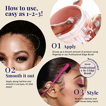 Edge Fixer Hair Shine Gel, 24-Hour Max Hold, Biotin Infused