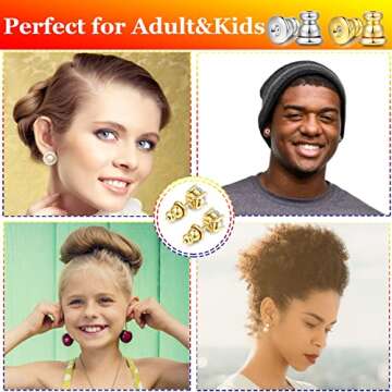 Moconar Locking Earring Backs for Studs, Hypoallergenic 18k Gold Bullet Earring Backs Replacements for Studs/Droopy Ears, Secure Locking Backing for Sensitive Ears (Gold 2pairs)