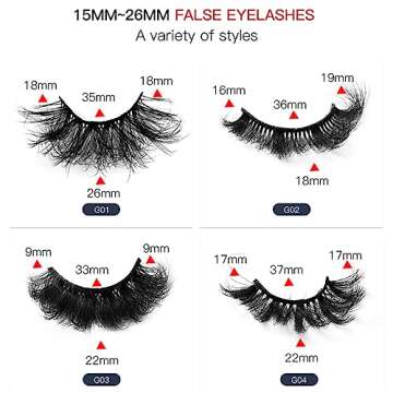 FEITA Lashes Set Fluffy False Eyelashes 8D Natural Thick Volume Soft Eyelash Kit Faux Mink Wispy Fake Eye Lashes 5 Pairs Multi Packs