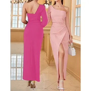Elegant ZESICA One Shoulder Cocktail Dress for Women