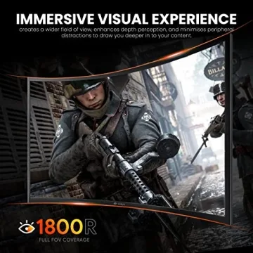 CRUA 27" 180Hz Curved Gaming Monitor FHD FreeSync