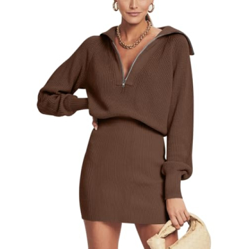 Chic DEEP SELF V Neck Sweater Dress for Effortless Style
