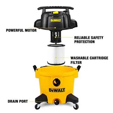 DEWALT DXV10P 10 Gallon Poly Wet Dry Vacuum Yellow
