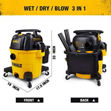 DEWALT DXV10P 10 Gallon Poly Wet Dry Vacuum Yellow