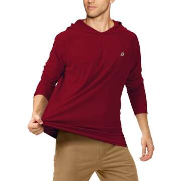 Roadbox Men's UPF 50+ Sun Protection Hoodie Shirt Outdoor UV Long Sleeve Fishing Shirts for Workout ...