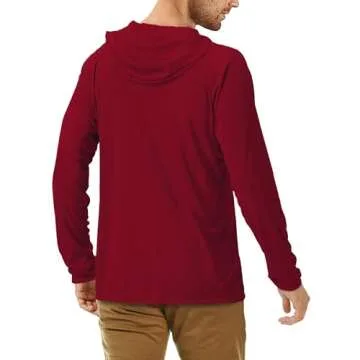 Roadbox Men's UPF 50+ Sun Protection Hoodie Shirt Outdoor UV Long Sleeve Fishing Shirts for Workout Running Swimming Hiking