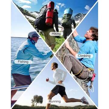 Roadbox Men's UPF 50+ Sun Protection Hoodie Shirt Outdoor UV Long Sleeve Fishing Shirts for Workout Running Swimming Hiking