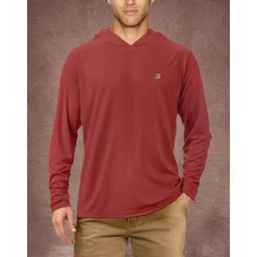 Roadbox Men's UPF 50+ Sun Protection Hoodie Shirt Outdoor UV Long Sleeve Fishing Shirts for Workout Running Swimming Hiking