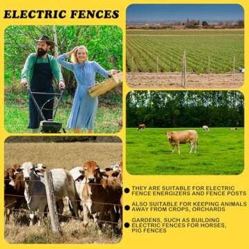 Tandefio 25 Pcs Electric Fence Insulator 5 Inch Slant Nail Wood Post T Post Yellow Nail on Insulator for Pet Animal Fence Heavy- Duty Fencing Wire