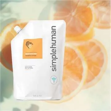 simplehuman Mandarin Orange Moisturizing Liquid Hand Soap Refill Pouch, 34 Fl. Oz.
