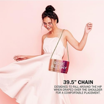 Pretty Robes ROSE ALL DAY Clutch Purse for Wedding Day Beaded Clutch Purse for Bachelorette Party Bridal Shower Gifts & Engagement Gifts for Bride To Be and for Women