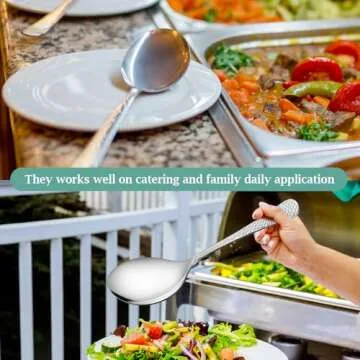 Elegant Teivio Hammered Stainless Steel Serving Utensils Set