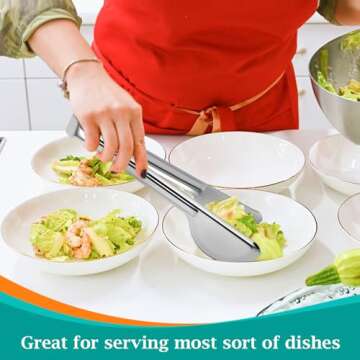 Elegant Teivio Hammered Stainless Steel Serving Utensils Set