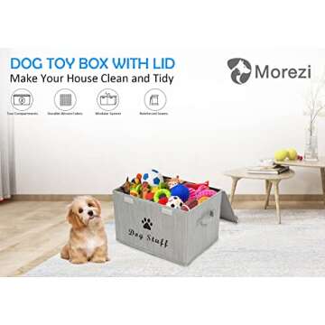Morezi Large Dog Toy Storage Box with Lid - Ideal for Home Organization