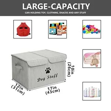 Morezi Dog Toy Storage Box with Lid - Stylish Organizer