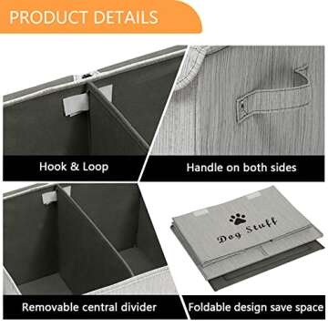 Morezi Dog Toy Storage Box with Lid - Stylish Organizer