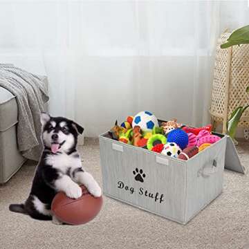 Morezi Dog Toy Storage Box with Lid - Stylish Organizer