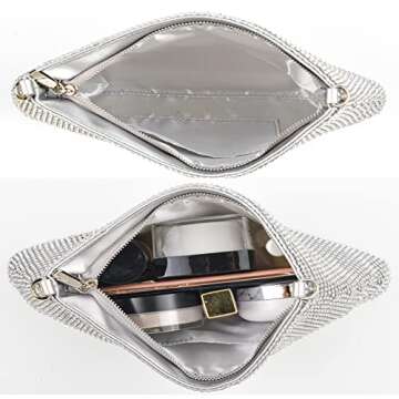 Stylish Valleycomfy Rhinestone Evening Clutch Purse for Any Event