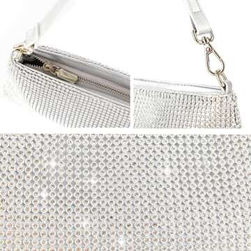 Stylish Valleycomfy Rhinestone Evening Clutch Purse for Any Event