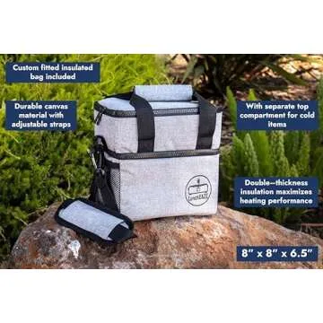 LunchEAZE Electric Lunch Box – Self-Heating, Cordless, Battery Powered Food Warmer for Work, Travel– 220°F Heat, BPA Free, Meal Prep Friendly with Bluetooth Connectivity