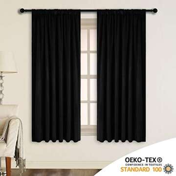 SNITIE Velvet Curtains with Rod Pocket and Back Tab Thermal Insualted Soft Privacy Blackout Velvet D...