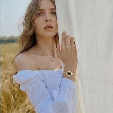 Petite Bracelet Watch for Women, Gifts for Girlfriend Diamond Dress Analog Watch Waterproof (All Gold)