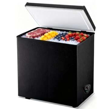 5.0 Cubic Feet Deep Chest Freezer Compact Freezers with Adjustable Thermostat Top Open Door Freezer ...