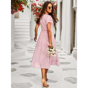 Theenkoln Women's Boho Ruffle Sleeve V Neck Leopard Print Ruffle Tiered Maxi Dress Smocked Top Chiffon Flowy Long Dress