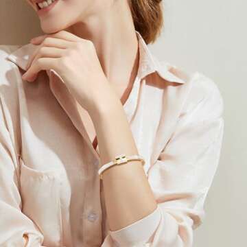 Hothink Gold Bracelets for Women,H Bracelet,Bangle Bracelets for Women,Dainty Bracelet Jewelry Easte...