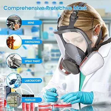 WAKYFLX Reusable full Face Cover - 6800 full Respirаtor Face Cover,for Paint, Against Dust,Chemical...