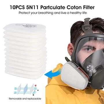 WAKYFLX Reusable full Face Cover - 6800 full Respirаtor Face Cover,for Paint, Against Dust,Chemicals, Formaldehyde, Polishing,Staining,Car Spraying,Sanding &Cutting