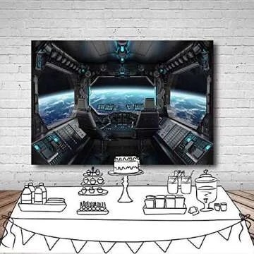 LYWYGG 7x5ft Spaceship Interior Photography Backdrop