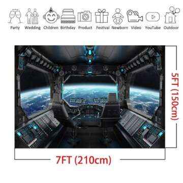 LYWYGG 7x5ft Spaceship Interior Photography Backdrop