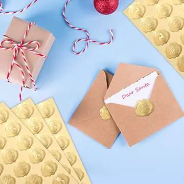 480 Pcs Christmas Envelope Stickers Gold Foil Embossed Envelope Stickers Wax Seals Stickers Adhesive Flower DIY Seal Decal Labels for Greeting Card Wedding Invitations Xmas Party Favors(Winter Style)