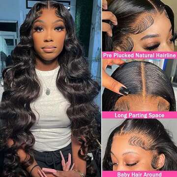 Body Wave Human Hair Lace Front Wig 180% Density 24 Inch
