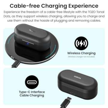 TOZO T12 (Compact Ergonomic Edition) Wireless Earbuds Bluetooth 5.3 Headphones, Call ENC Noise Cancelling Mic, 55Hrs Playtime App Customize EQ IPX8 Waterproof LED Digital Display Premium Sound Headset