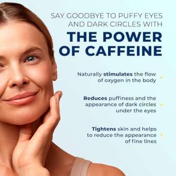 Under Eye Brightener for Dark Circles – 4 in 1 with Niacinamide, 5% Caffeine, Retinol & Peptides - Eye Cream Anti Aging for Reduce Wrinkles, Puffiness and Bags Under Eyes