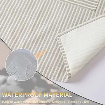 Tosewever 2 Pieces Kitchen Cooking Aprons, Waterproof Linen Adjustable Bib Aprons with 2 Pockets for Women Men Chef (Grey Stripes/Plaids, 2)