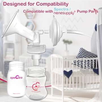 Nenesupply 21mm 2 pc Flanges Compatible with Spectra S2 Spectra S1 9 Plus Breastpumps Replacement to Spectra Pump Parts and Spectra Flange. Compatible with Spectra S2 Parts and Spectra 21mm