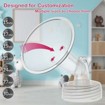 Nenesupply 21mm 2 pc Flanges Compatible with Spectra S2 Spectra S1 9 Plus Breastpumps Replacement to Spectra Pump Parts and Spectra Flange. Compatible with Spectra S2 Parts and Spectra 21mm