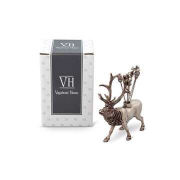 Vagabond House Elk Pewter Cheese Pick Artisan Crafted Set - 6 Picks, Perfect for Lodge Entertaining