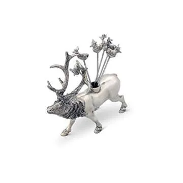 Vagabond House Elk Pewter Cheese Pick Set for Entertaining