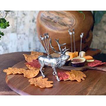Vagabond House Elk Pewter Cheese Pick Set for Entertaining