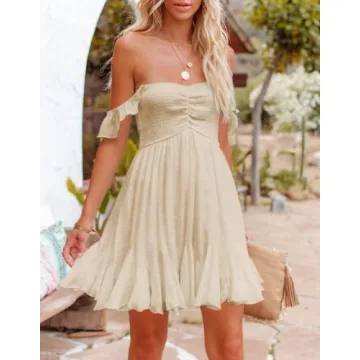 AVALEBETI Off Shoulder Mini Dress for Summer Style