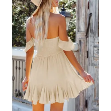 AVALEBETI Off Shoulder Mini Dress for Summer Style
