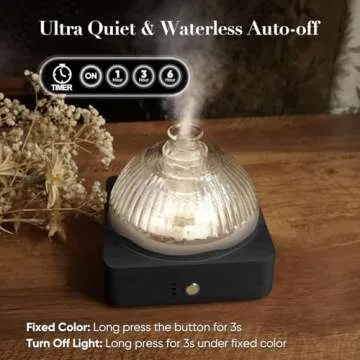 Elegant 200ml Glass Essential Oil Diffuser with Wood Base