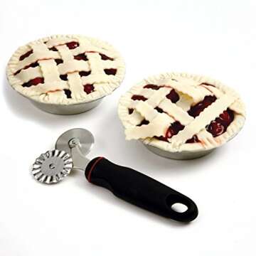 MARCATO Atlas 150 Pasta Machine, Made in Italy, Includes Cutter, Hand Crank, and Instructions, 150 mm, Stainless Steel & Norpro Grip-EZ Pastry/Ravioli Wheel, Black