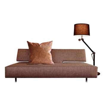Kdays Thick Brown Faux Leather Throw Pillow Cover Cognac Leather Decorative Throw Pillow Case Farmhouse Decor Sofa Couch Cushion Covers Modern Minimalist Vegan Pillow Cover 20x20 Inches