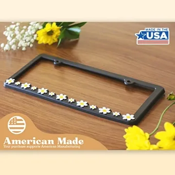 Stylish Daisy License Plate Frame for Women | Spiffy