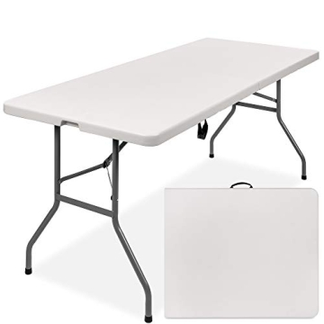 Best Choice Products 6ft Plastic Folding Table – Heavy Duty Portable with Handle